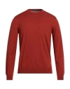 Zanone By Slowear Man Sweater Brick Size 44 Virgin Wool, Polyamide In Red