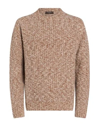 Zanone By Slowear Man Sweater Camel Size 44 Virgin Wool In Brown