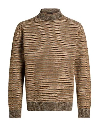 Zanone By Slowear Man Sweater Camel Size 44 Virgin Wool In Brown