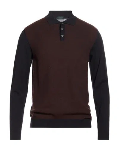 Zanone By Slowear Man Sweater Chocolate Brown Size 44 Virgin Wool, Polyamide