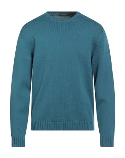 Zanone By Slowear Man Sweater Deep Teal Size 46 Virgin Wool In Green