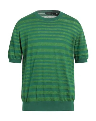 Zanone By Slowear Man Sweater Green Size 46 Cotton, Linen