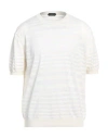 Zanone By Slowear Man Sweater Ivory Size 42 Cotton, Linen In White