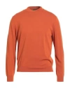 Zanone By Slowear Man Sweater Rust Size 42 Cotton In Orange