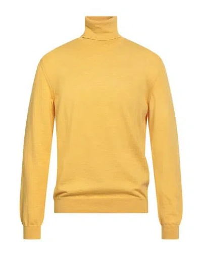 Zanone By Slowear Man Turtleneck Yellow Size 46 Virgin Wool In Brown