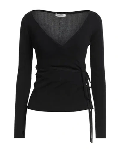 Zanone By Slowear Woman Cardigan Black Size 8 Virgin Wool, Polyamide