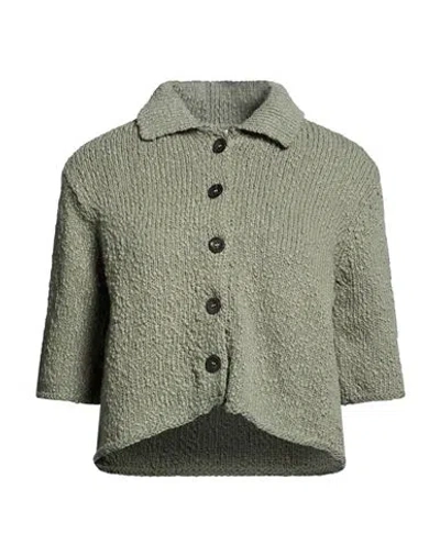 Zanone By Slowear Woman Cardigan Sage Green Size 4 Cotton