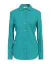 Zanone By Slowear Woman Shirt Turquoise Size 6 Cotton In Blue