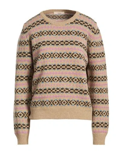 Zanone By Slowear Woman Sweater Khaki Size 6 Alpaca Wool, Virgin Wool In Multi