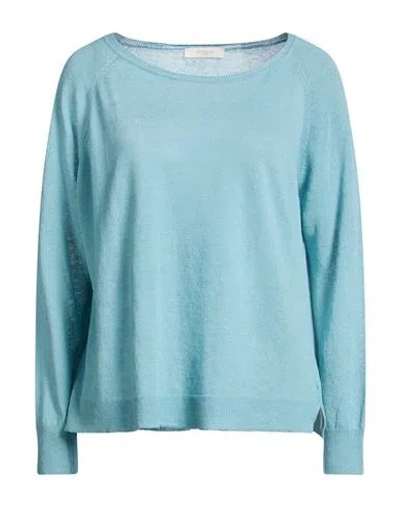 Zanone By Slowear Woman Sweater Light Blue Size 10 Linen, Cotton