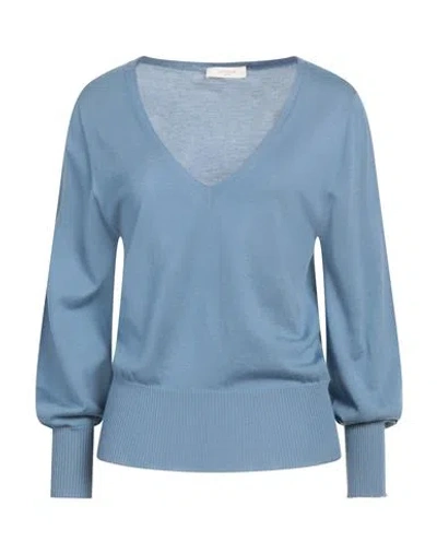Zanone By Slowear Woman Sweater Light Blue Size 10 Cotton, Silk
