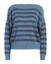 Zanone By Slowear Woman Sweater Slate Blue Size 4 Linen, Cotton