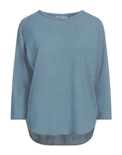 Zanone By Slowear Woman T-shirt Slate Blue Size 4 Cotton
