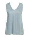 Zanone By Slowear Woman Tank Top Pastel Blue Size 8 Linen