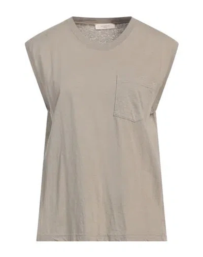 Zanone By Slowear Woman T-shirt Khaki Size 6 Cotton, Linen In Beige