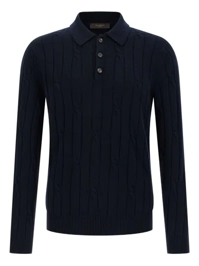 ZANONE CABLE-KNIT BUTTON-PLACKET POLO SHIRT