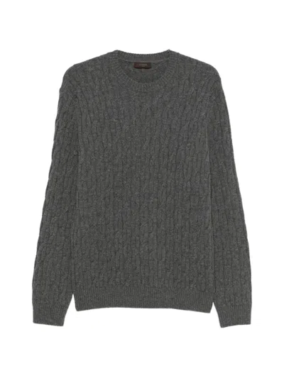 Zanone Cable-knit Sweater In Gray