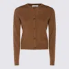 Zanone Long Sleeve Ribbed Cuff Crew Neck Knitwear In Brown