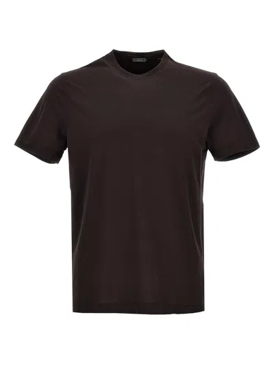 Zanone Ice Cotton T-shirt In Brown