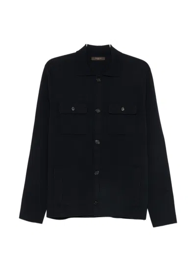 Zanone Cardigan With Pocket In Black