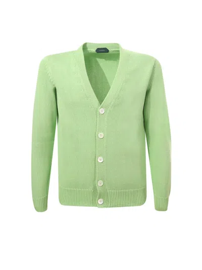 Zanone Cardigan  In Lime