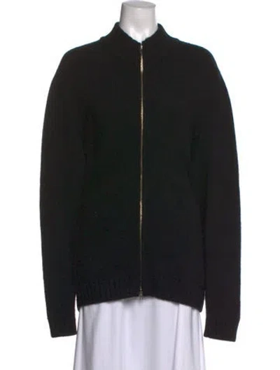 Pre-owned Zanone Cashmere Open Front Sweater In Black