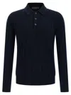 Zanone Cable-knit Button-placket Polo Shirt In Blue