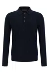 Zanone Cable-knit Button-placket Polo Shirt In Blue