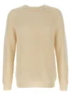 Zanone Ribbed Cashmere Sweater With Crew Neck And Cuffed Sleeves In Neutral