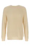 Zanone Ribbed Cashmere Sweater With Crew Neck And Cuffed Sleeves In Neutral