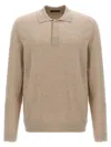 Zanone Cashmere Blend Long Sleeve Polo Shirt With Classic Collar
