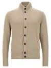 Zanone Knitwear In Linen And Cotton With Buttons In Neutral