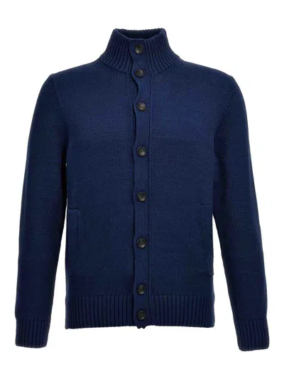 Zanone Blue Knit Cardigan