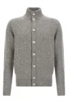 Zanone Front Pockets Ribbed Collar Cardigan In Gray