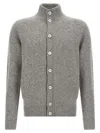 Zanone Front Pockets Ribbed Collar Cardigan In Gray