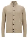 Zanone Knitwear In Linen And Cotton With Buttons In Neutral