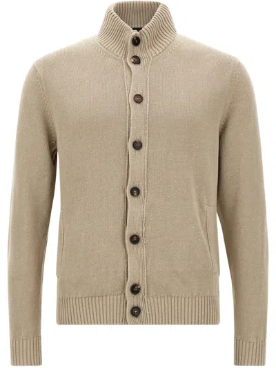 Zanone Chioto Cardigan In Beige