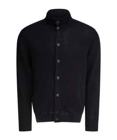 Zanone Chioto Classic Knit Cardigan In Blue