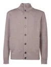 ZANONE CHIOTO TAUPE WOOL CARDIGAN