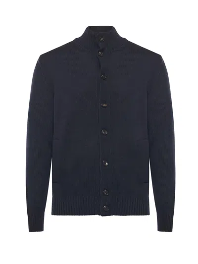 Zanone Chioto Wool Cardigan In Blue
