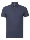 Zanone Classic Collared Polo In Cotton In Blue