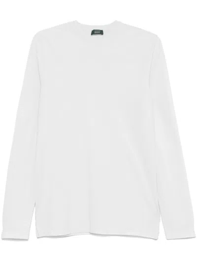 Zanone Classic Crew Neck Grey Sweater In White