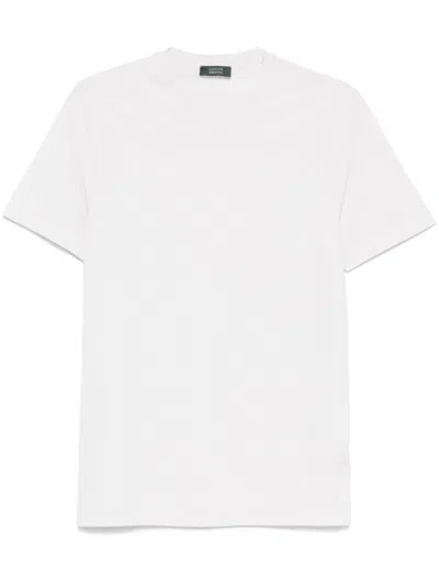 Zanone Classic Grey T-shirt With Round Neckline In White