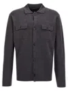 Zanone Classic Grey Wool Cardigan With Button Closure And Flap Pockets In Black