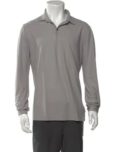 Pre-owned Zanone Collar Long Sleeve Polo Shirt In Grey