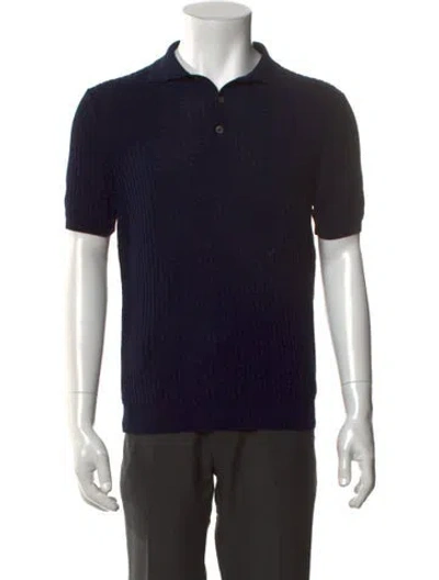 Pre-owned Zanone Collar Short Sleeve Polo Shirt In Black