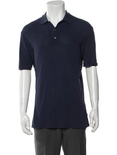 Pre-owned Zanone Collar Short Sleeve Polo Shirt In Blue