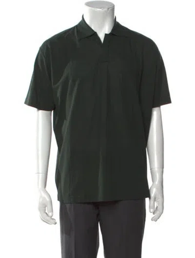 Pre-owned Zanone Collar Short Sleeve Polo Shirt In Green
