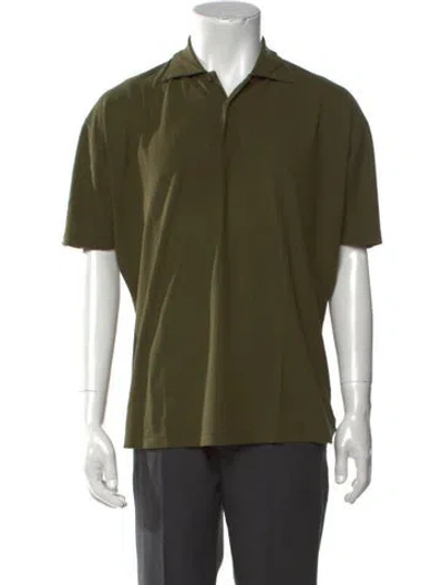 Pre-owned Zanone Collar Short Sleeve Polo Shirt In Green