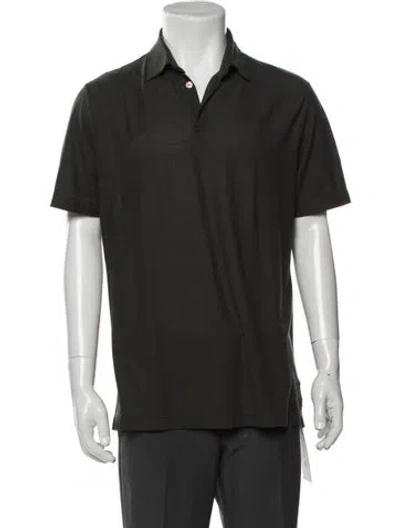 Pre-owned Zanone Collar Short Sleeve Polo Shirt In Green